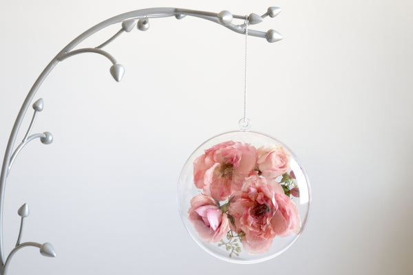 LOCAL PICKUP ONLY- Custom Floral Preservation Ornament, 4 Inches