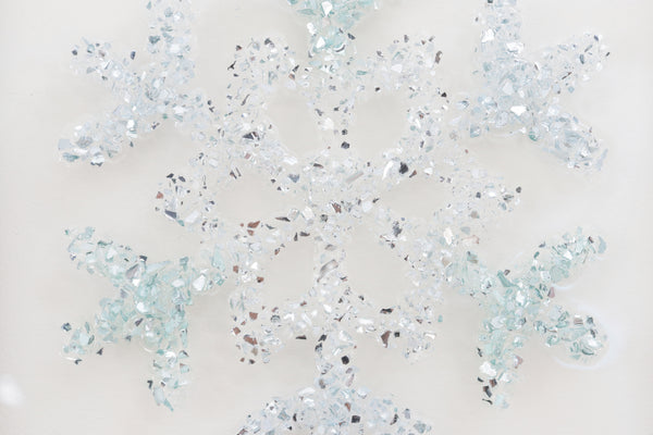 Snowflake Sea Glass Resin Art, 15.5x12.5