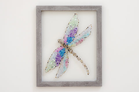 Dragonfly Glass Resin Art, 15.5x12.5