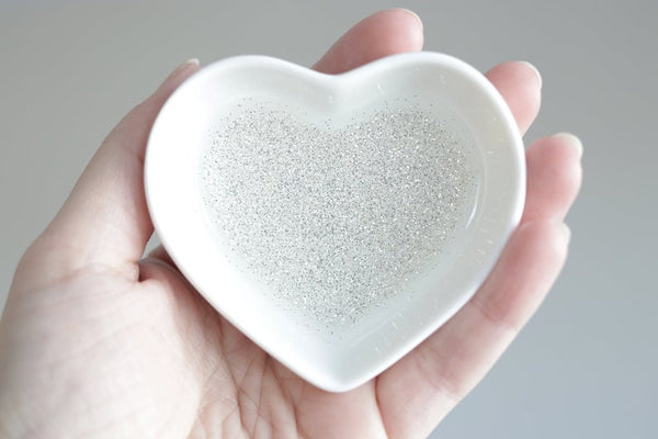 Ceramic Ring Dish- Glitter Heart