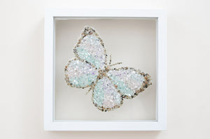 Pastel Pink Butterfly Glass Resin Art, 10x10