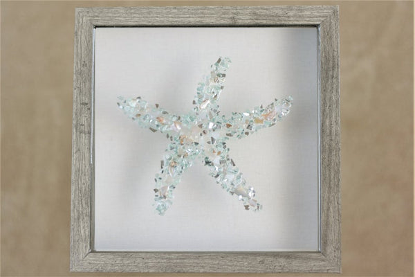 Starfish Sea Glass Resin Art, 10x10