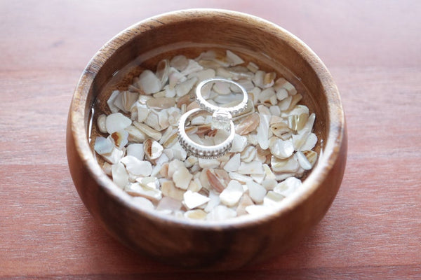 Wooden Ring Dish- Shells