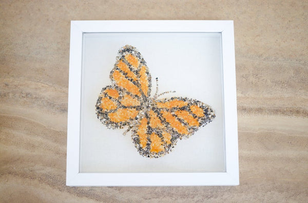 Monarch Butterfly Glass Resin Art, 10x10