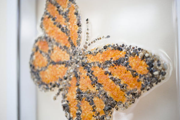 Monarch Butterfly Glass Resin Art, 10x10