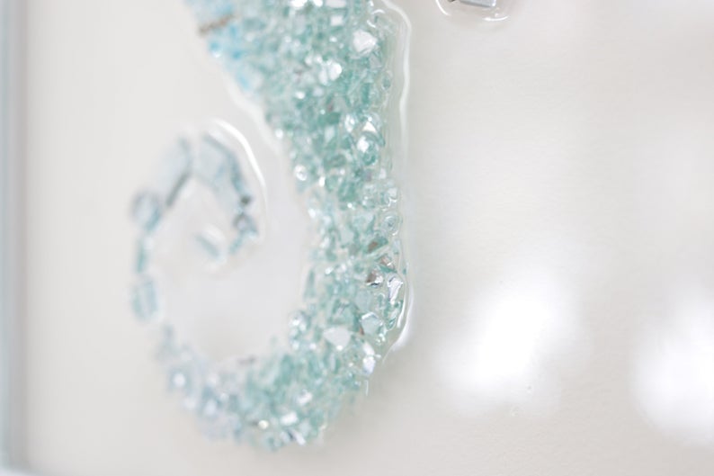 Fish Sea Glass Resin Art, 15.5x12.5 – Treasured Gifts NJ, LLC