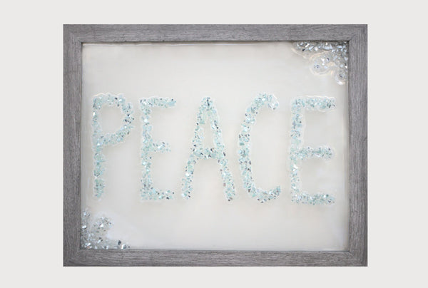 Christmas "PEACE" Word Resin Art, 12.5x15.5